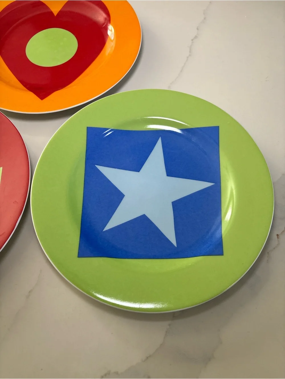 Swid Powell Gene Meyer Plates Set 3 Vintage Porcelain Salad Dessert Geometric